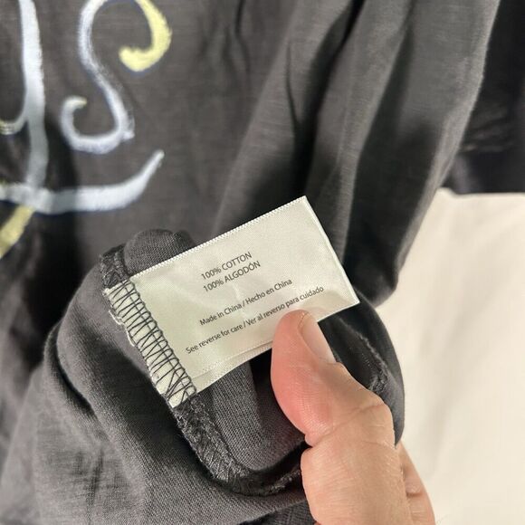 Wildfox T Shirt Women's XL Grey Sunday Short Sleeve Crew Neck 100% Cotton - Picture 7 of 8